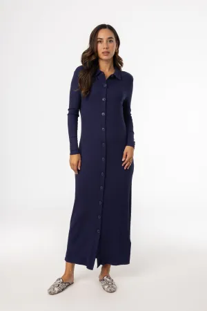 Navy Cardi Maxi Dress Wrap-Style