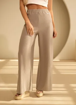 Gym King Rib Split Hem Trouser Regular - Mocha SecureZipperClosures High-waisted fit