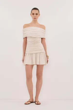 FEZ BONE OFF SHOULDER MINI DRESS EasyCareMaterial