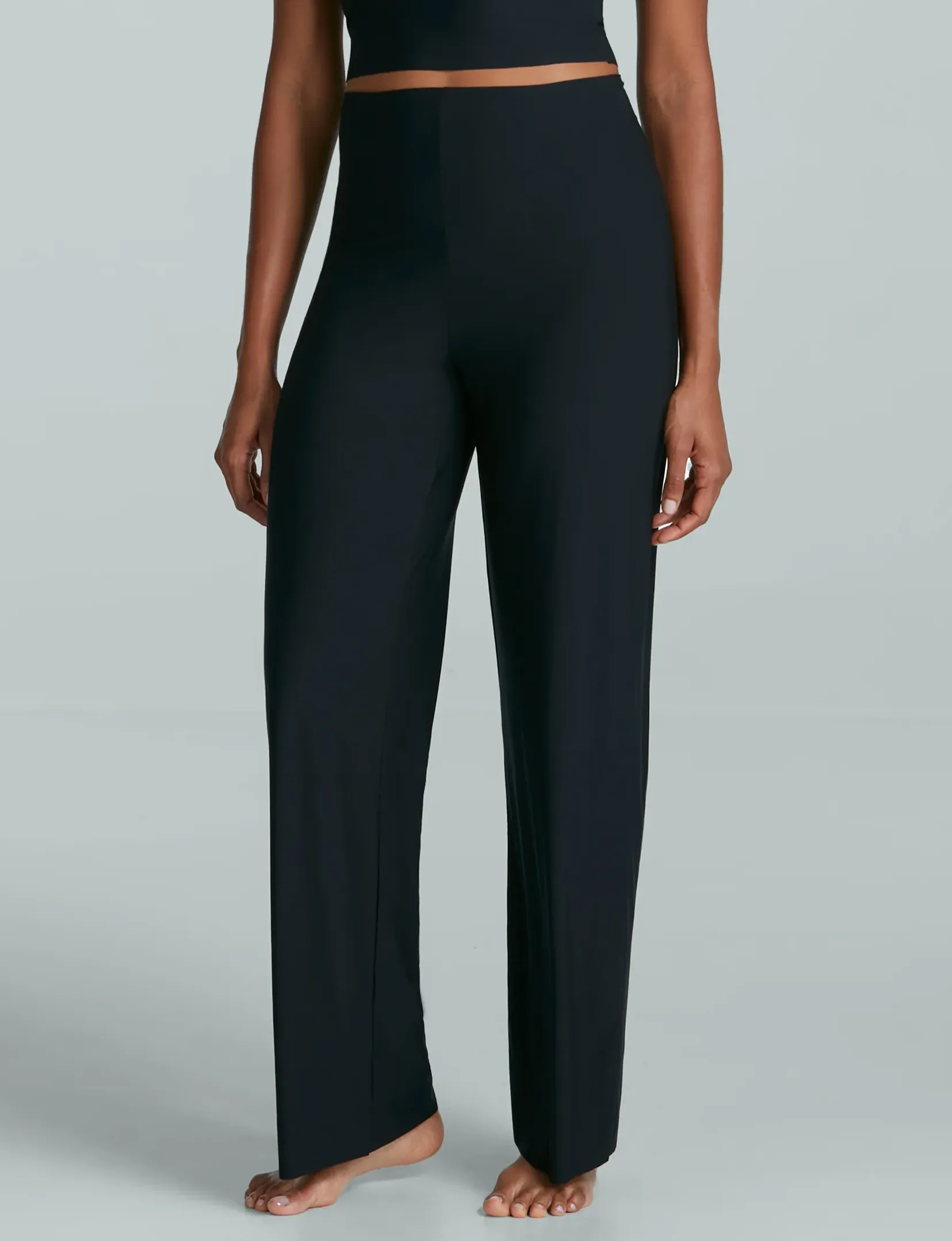 Minimalist Waist Butter Wide Leg Pull on Pant,  Black