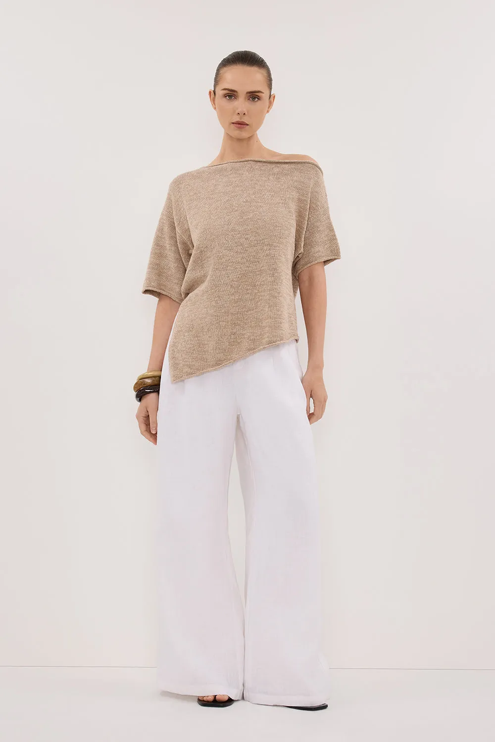 RICK NATURAL ASYM KNIT TOP Casual Comfort Garment Washed