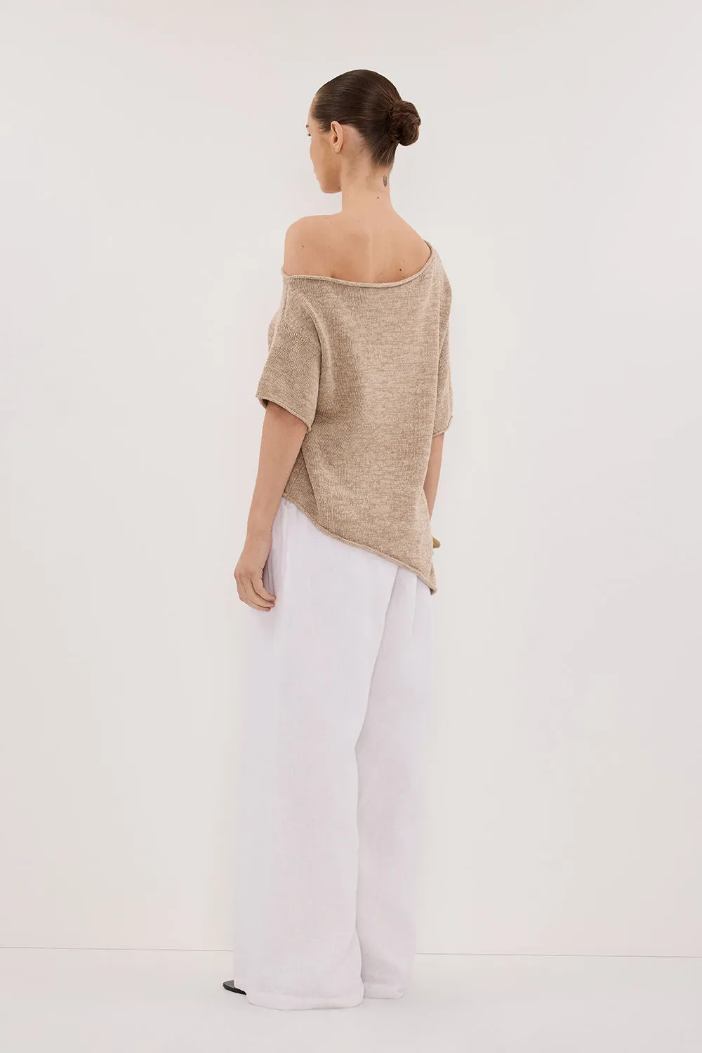 RICK NATURAL ASYM KNIT TOP Turtle Neck Variant