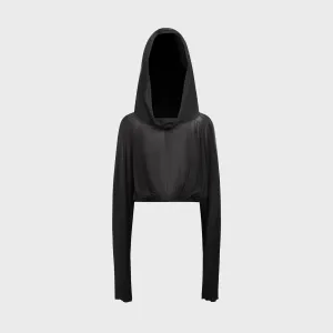 product premium quality assurance Rick Owens Cropped Hooded Tunic - Black