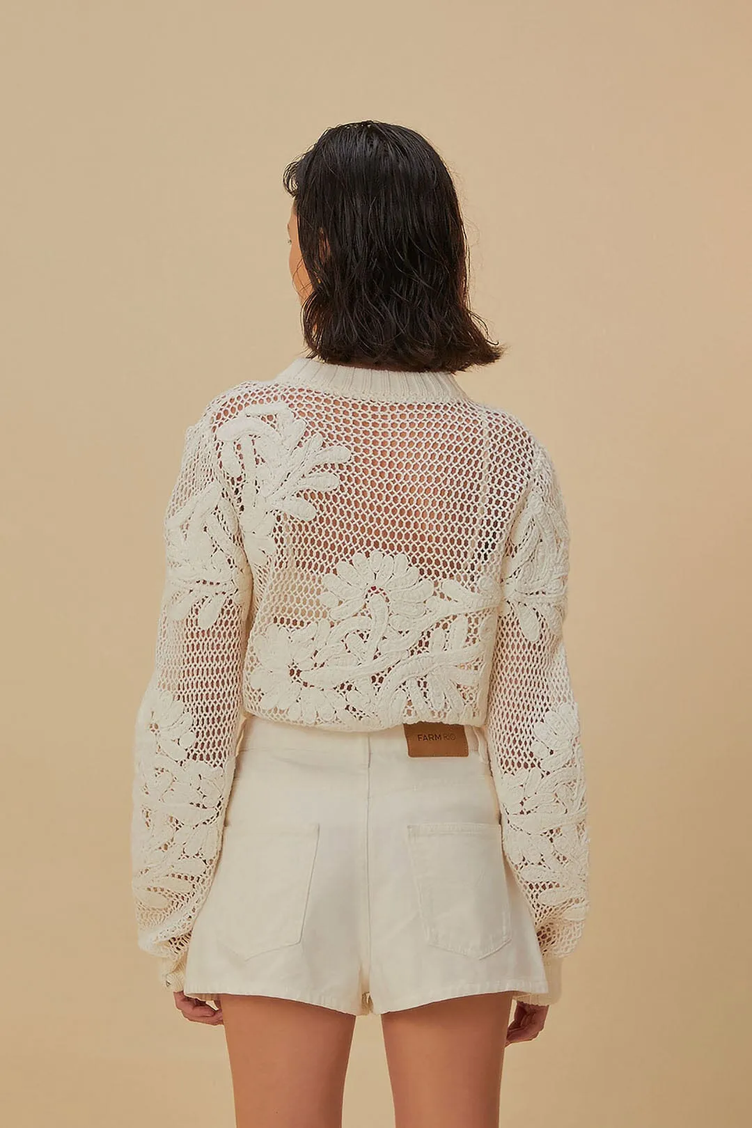 White Crochet Shorts Easy Flow Fit semi - formal event