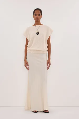 CONNIE SANDSTONE CUPRO MAXI SKIRT Opaque Lining