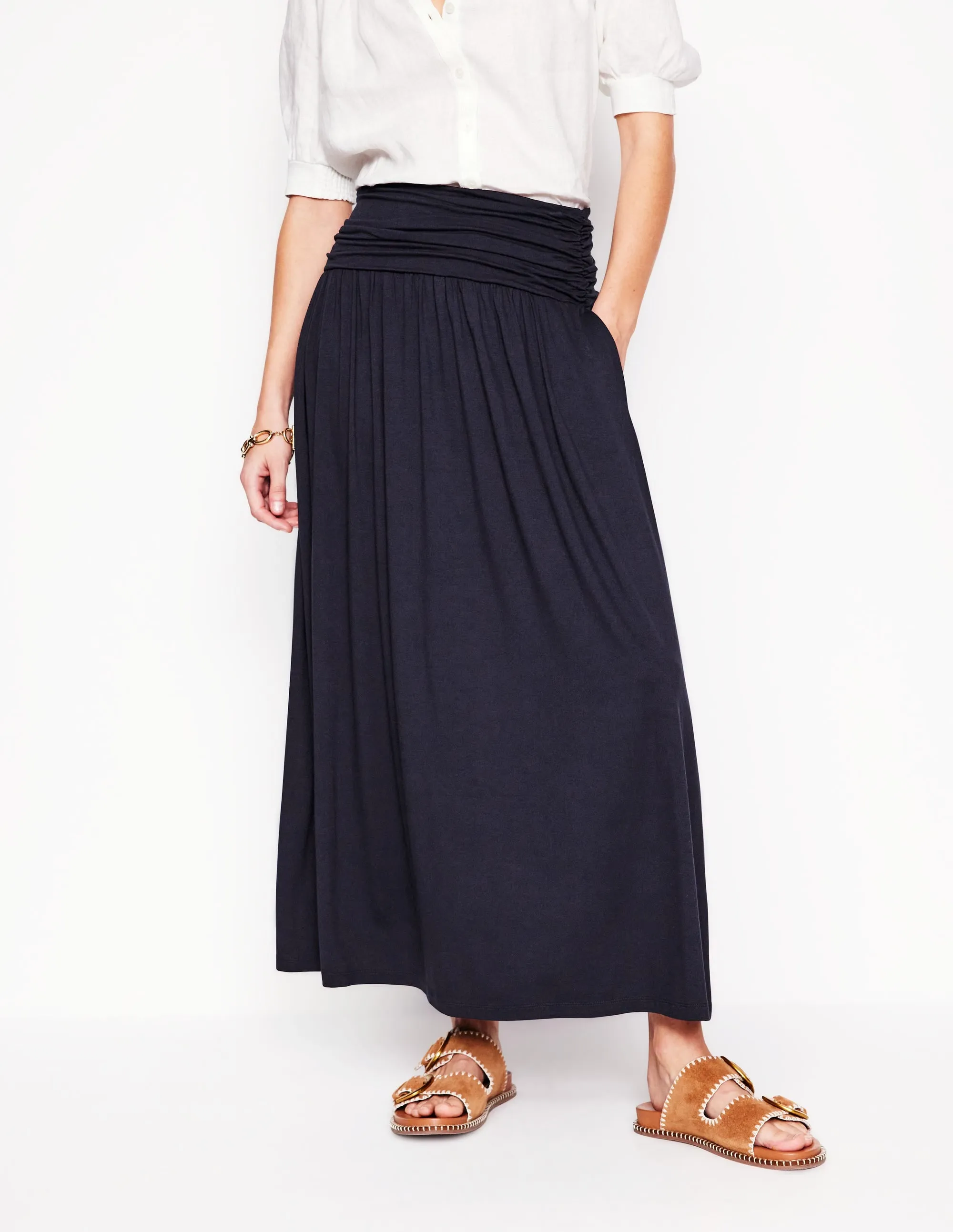 Rosaline Jersey Skirt-Navy Affordable Fashion