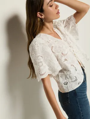 Stretchable Collar Band Rosalyn Tie Top