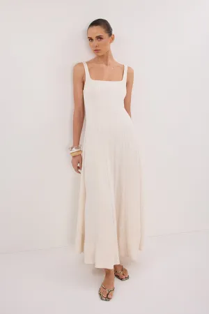 CANNE CREAM MIDI DRESS Pretty Glow Sculpted Form