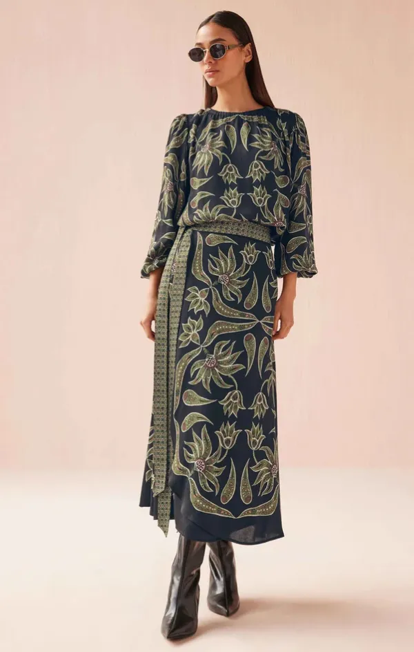 Opaque Lining Subtle Detail Nalini Wrap Skirt