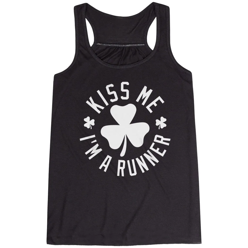 Running Flowy Racerback Tank Top - Kiss Me I am a Runner Shamrock unloading