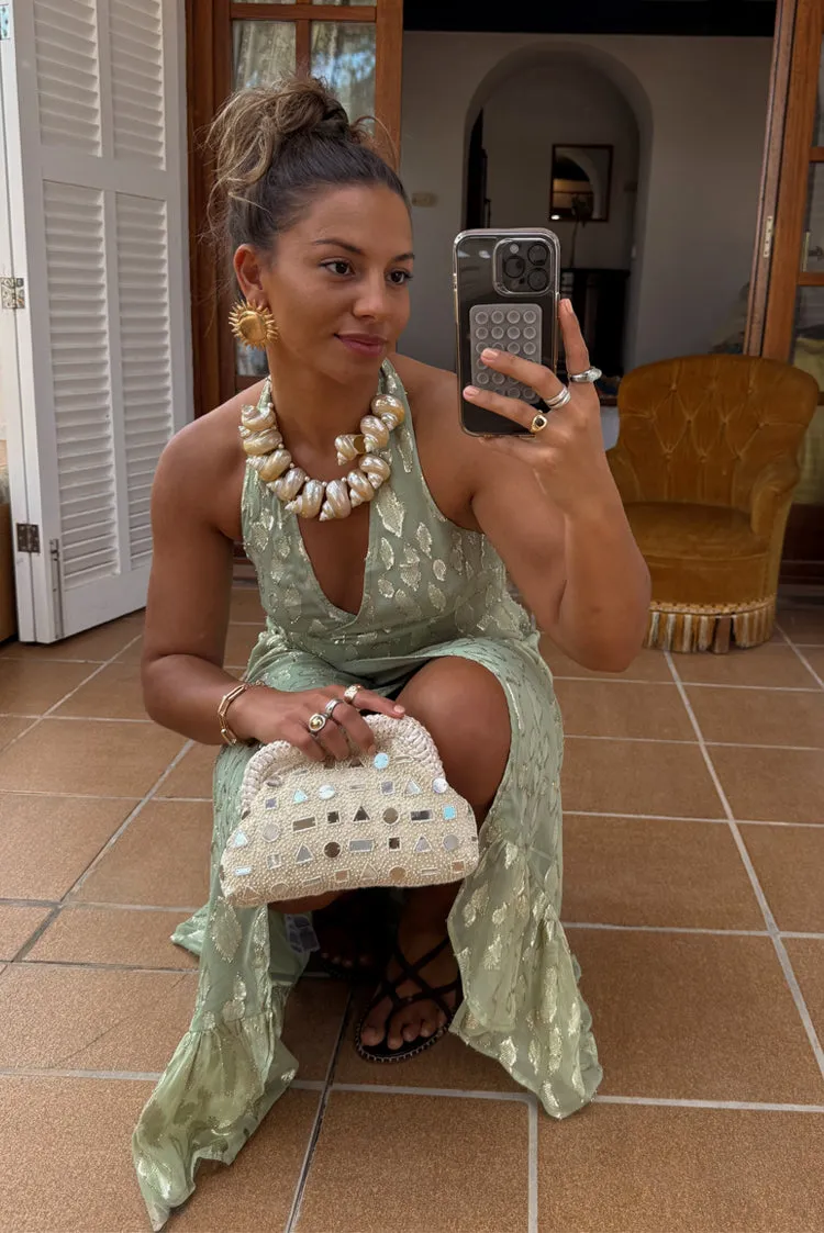 Chic Comfort Look Sage Freya Jacquard Maxi Dress