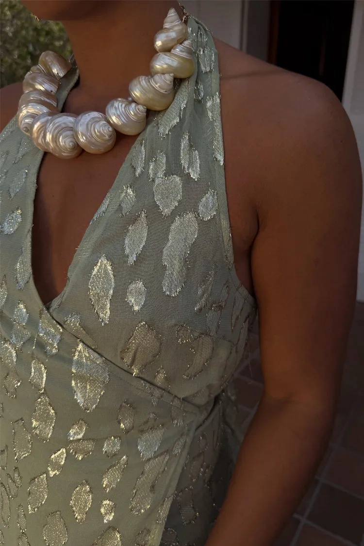 Cotton Skin Polished look dress Sage Freya Jacquard Maxi Dress