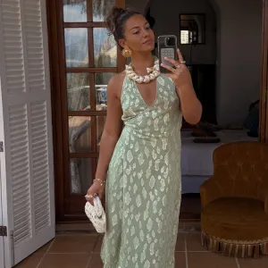 Street Style Sage Freya Jacquard Maxi Dress