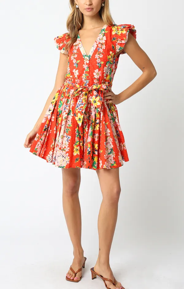 Texture Style Sandra Flutter Sleeve Mini