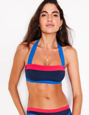 Santorini Bikini Top-Navy/ Coral Punch Pink/ Blue Holiday Packing