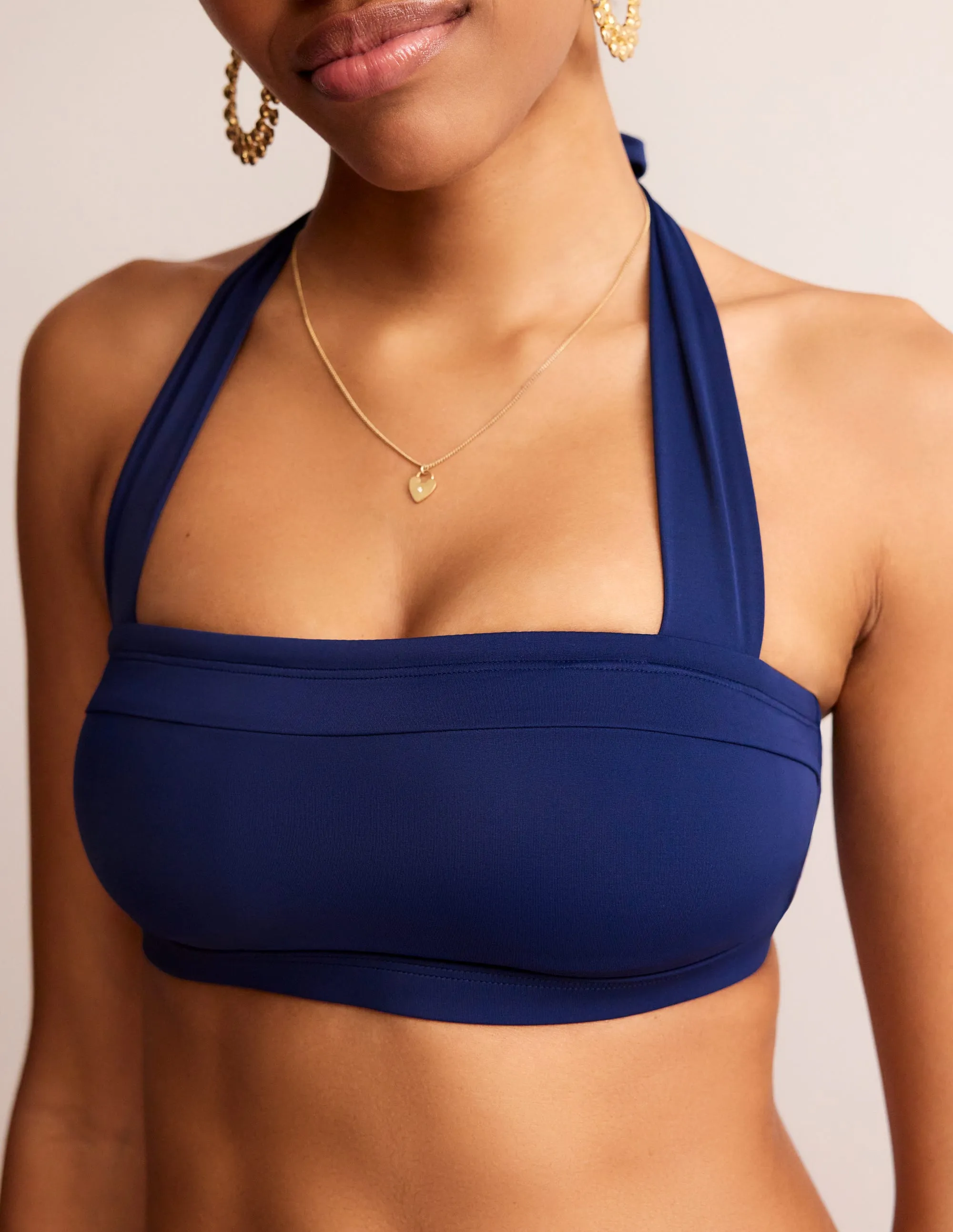 UPF 50  Coating Santorini Bikini Top-Navy