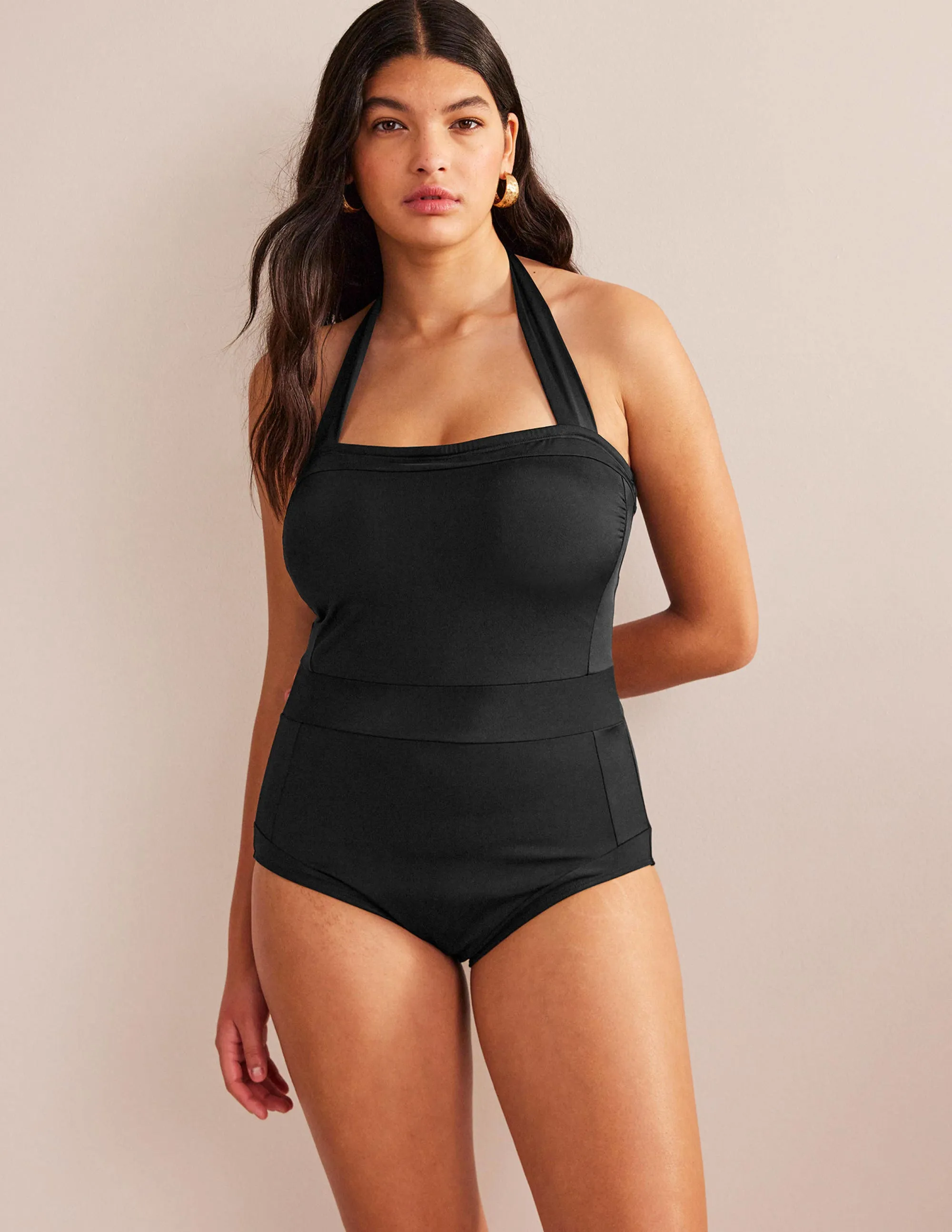 Fashion Statement stain resistant coating Santorini Halterneck Swimsuit-Black