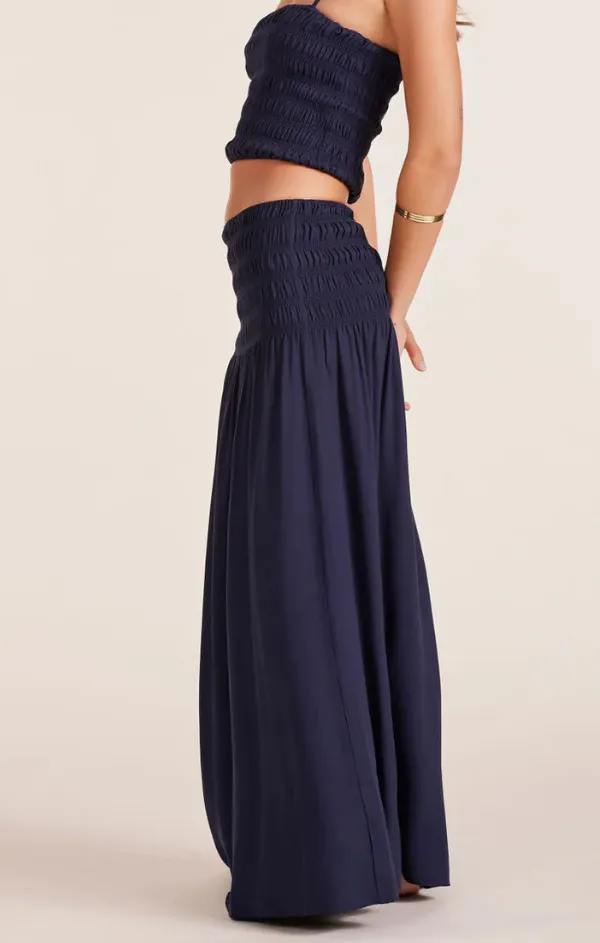 Smocked Skirt in Navy Classic Comfort