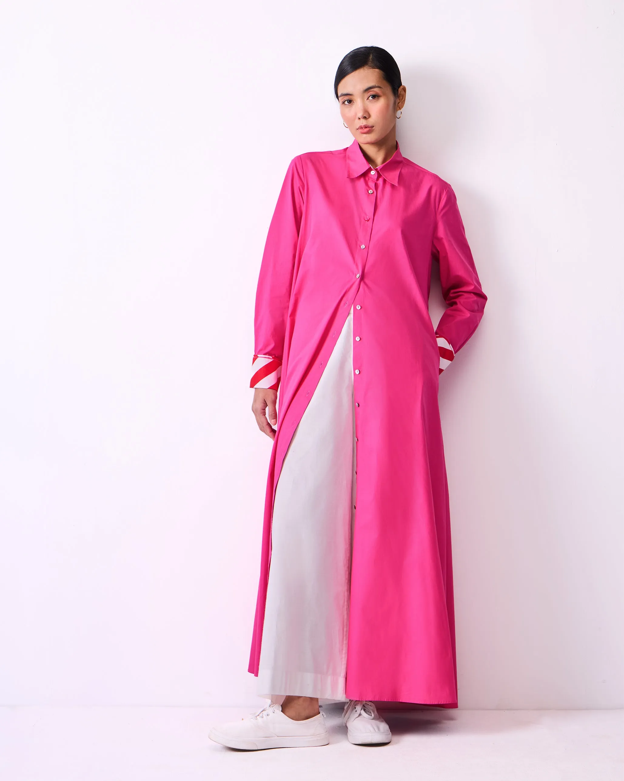 Pattaya Shirt Dress - Fuchsia Soft Touch Seasonal Fit