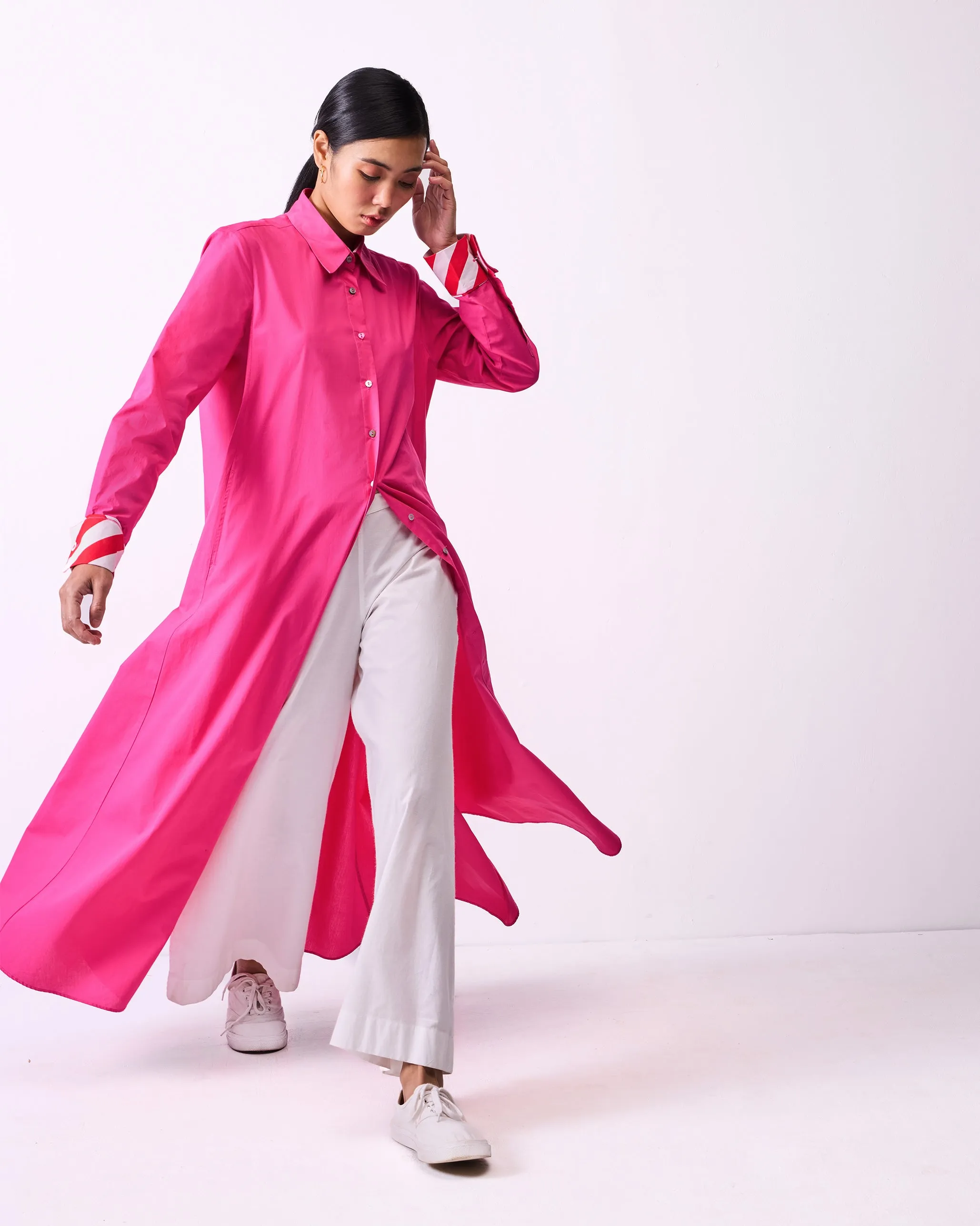Sunset Hour Street Ready Pattaya Shirt Dress - Fuchsia
