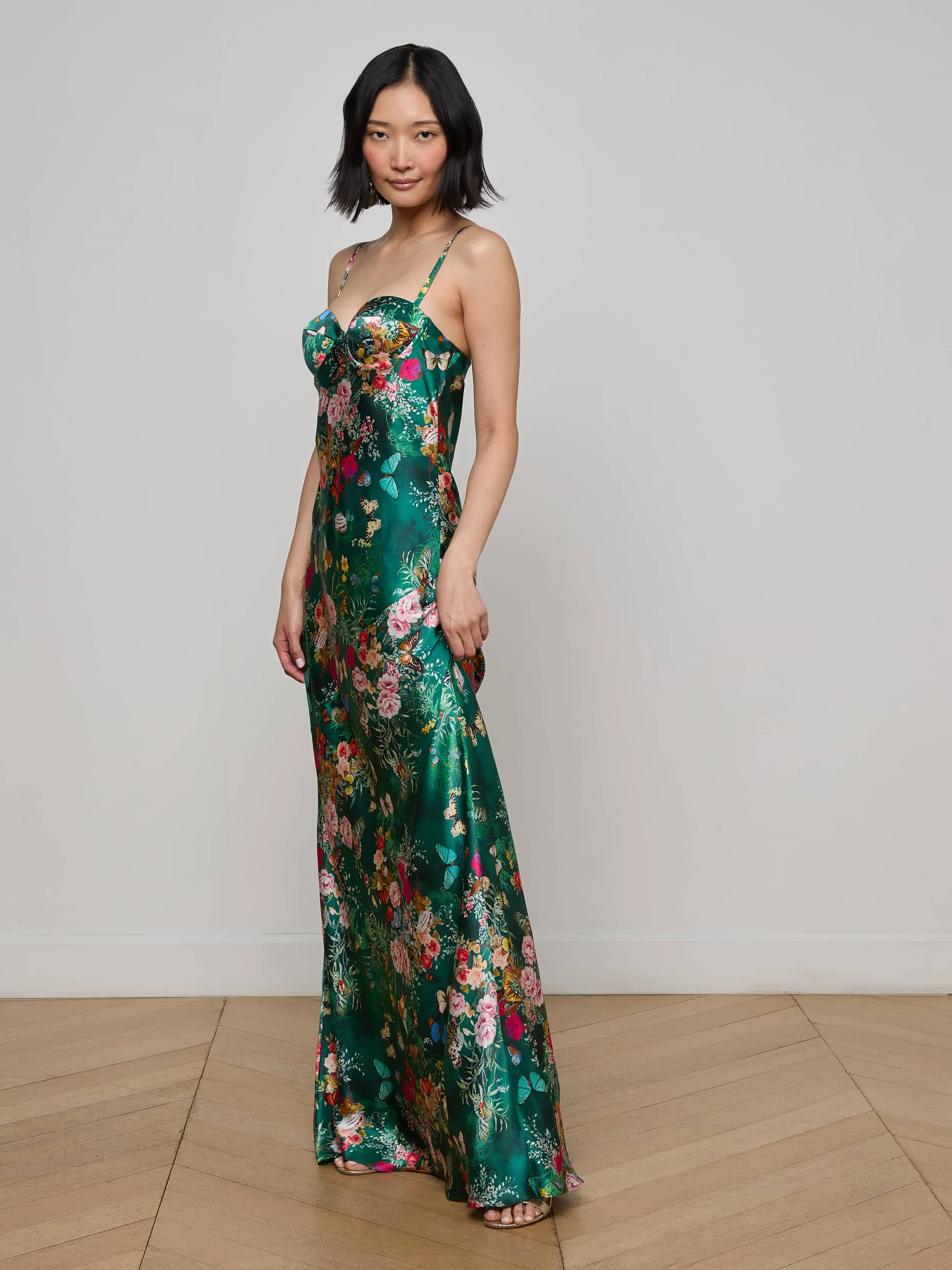 Sayla Silk Gown Perfect Day-to-Night Street Elegance