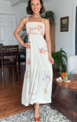 Scenes Printed Midi Dress Light Fall