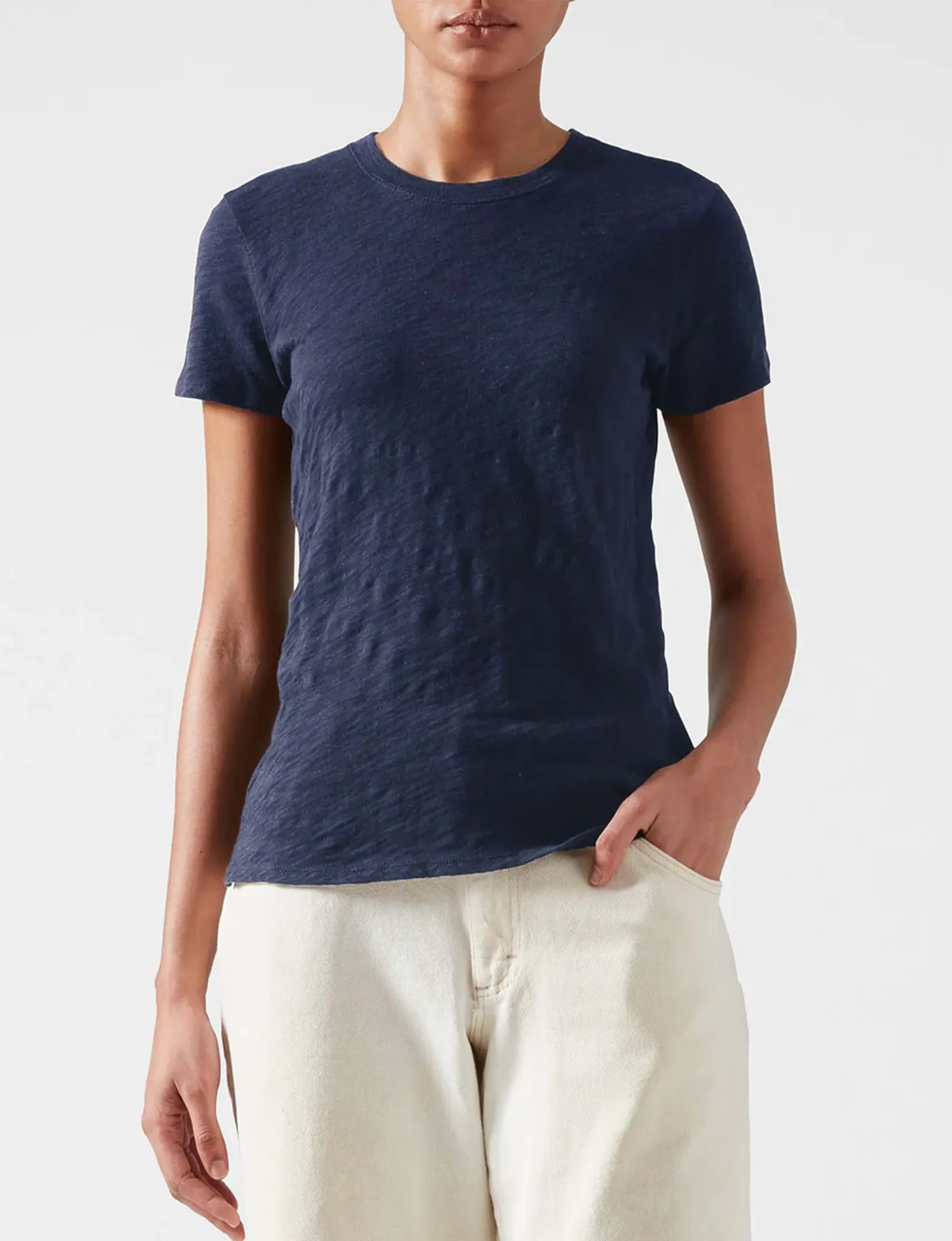 Schoolboy Crew Tee, Midnight UltraSoftBrushedInterior Soft Layers