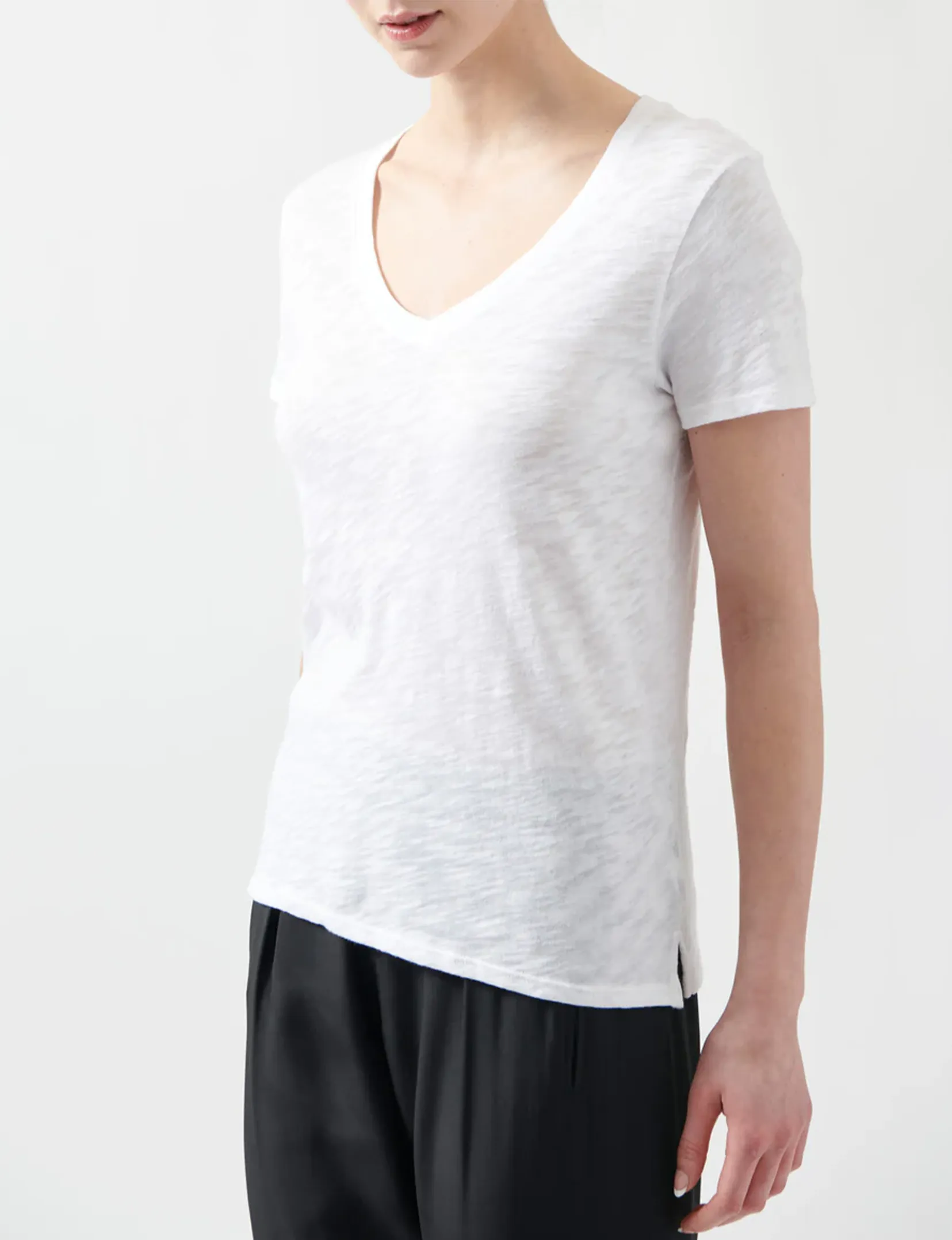 Schoolboy V-Neck, White Minimal Comfort Wear Hiking durability