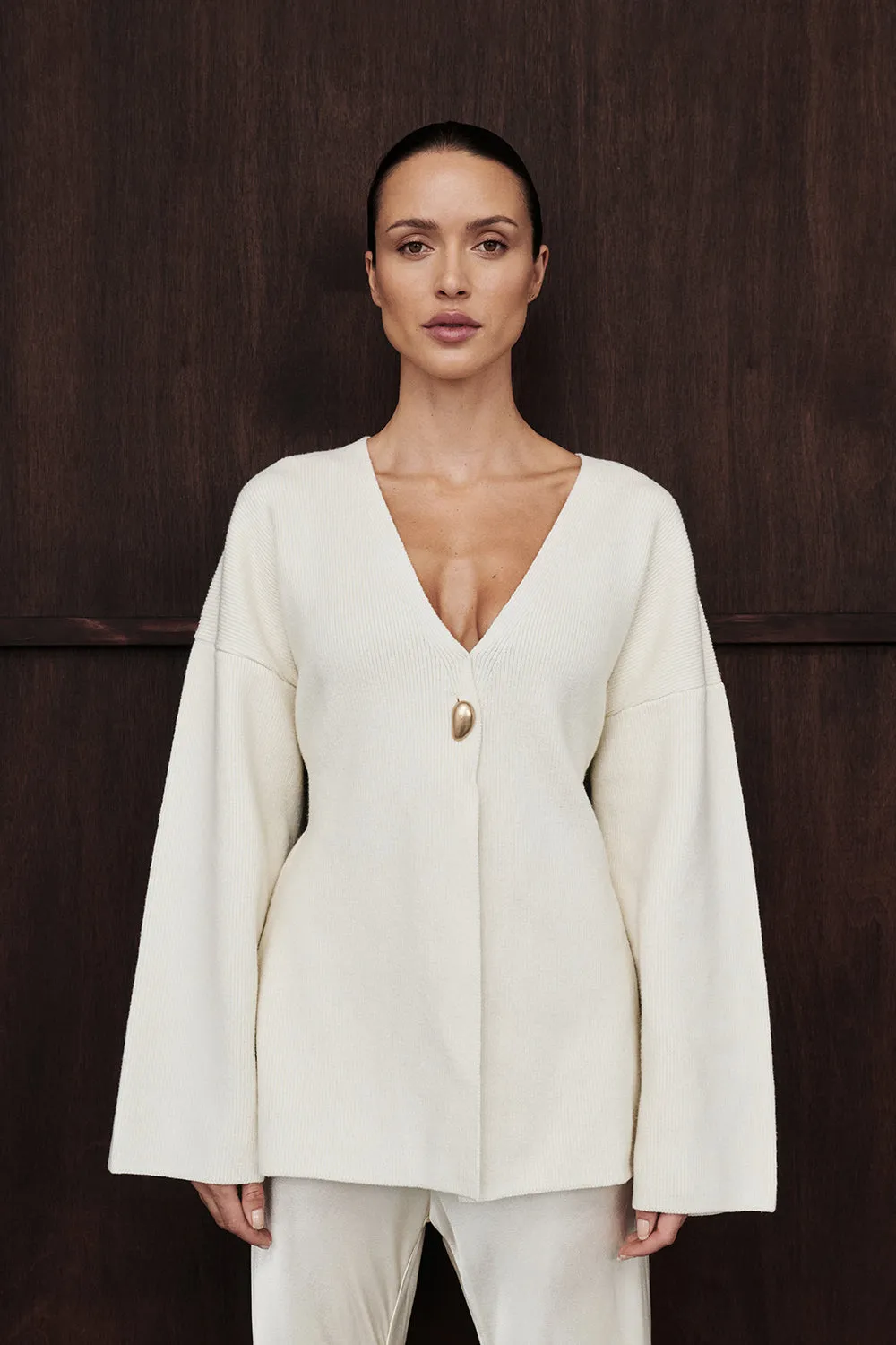 SCOUT CREAM LONG SLEEVE KNIT TOP City Warmth