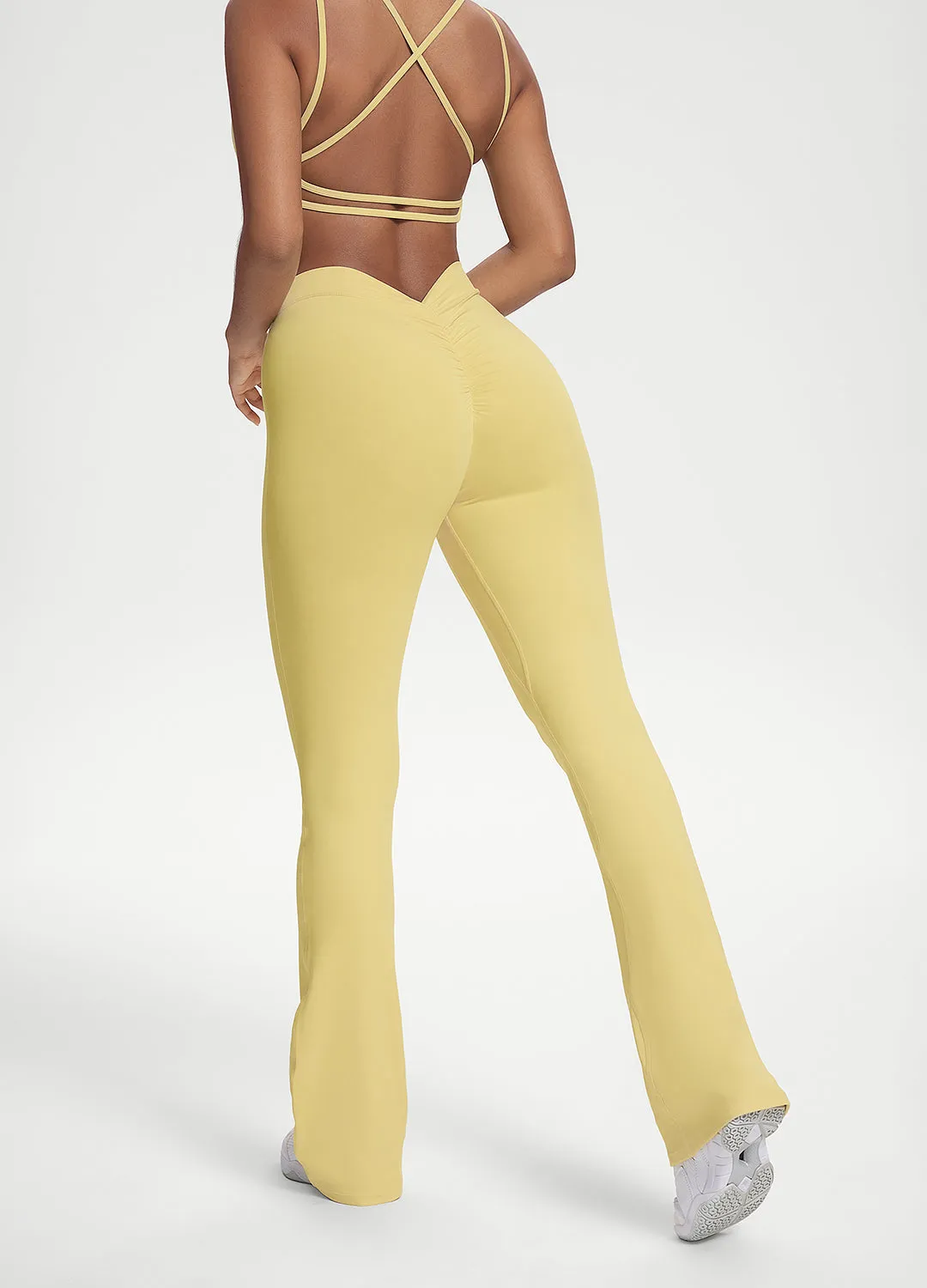 Balanced Stretch Non see through Scrunch Back Flared Leggings