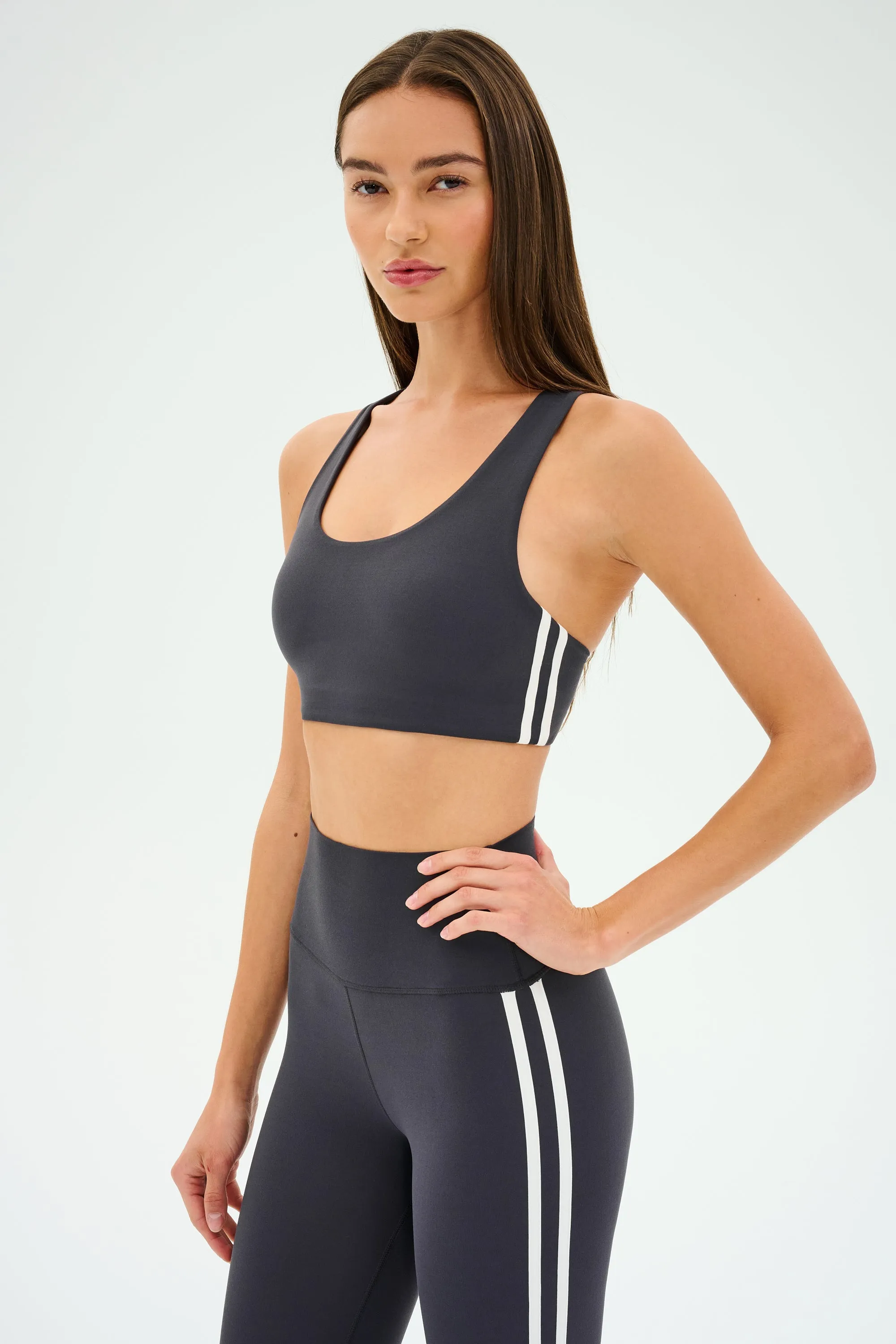 Matching Set Secure Support Ella Airweight Bra - Graphite/White