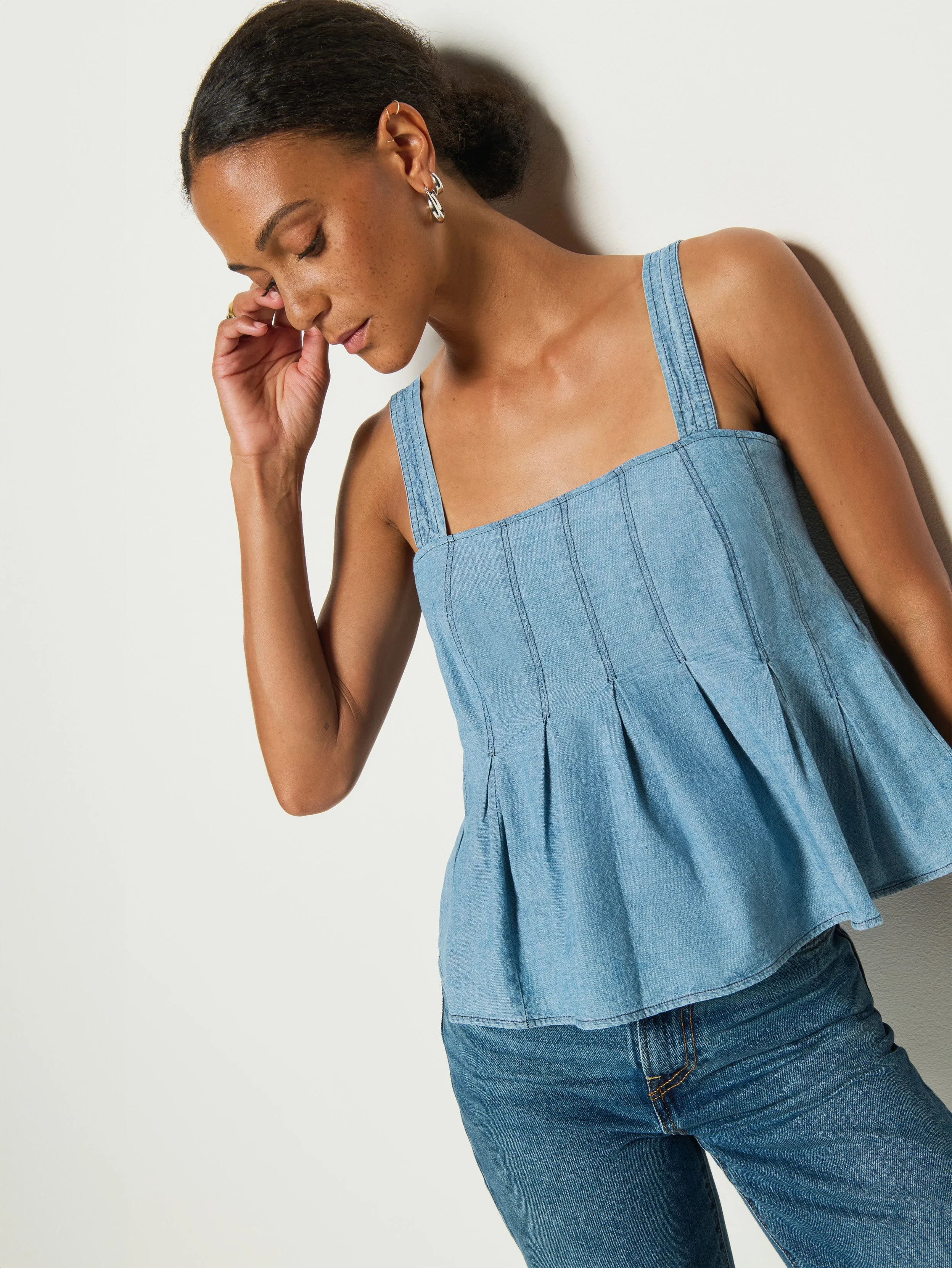 Dove Pleated Tank Sports Apparel