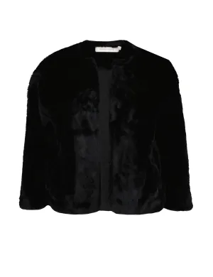 Hidden Ventilation Mica Faux Fur Jacket, Black