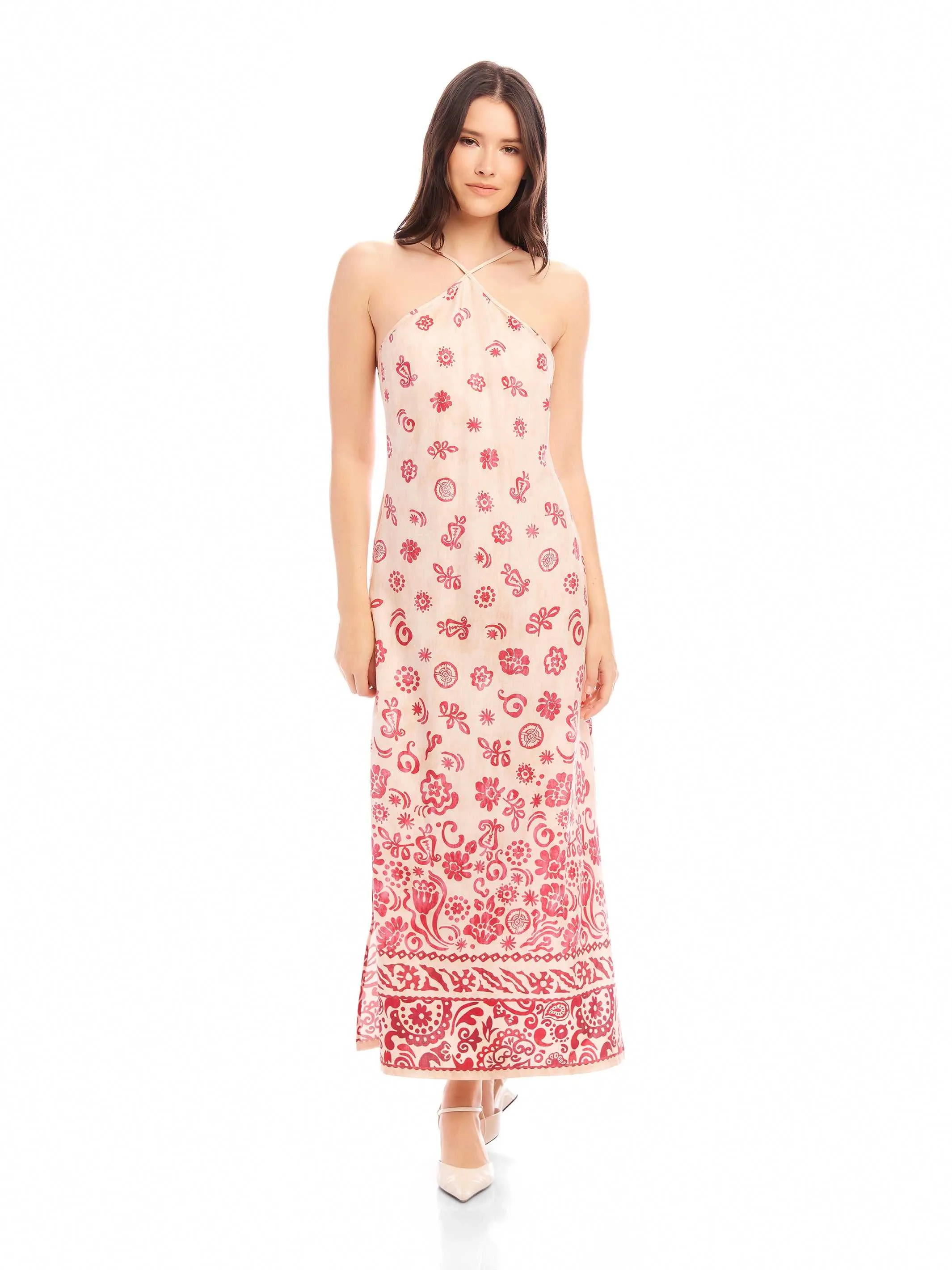 Travel Friendly Everyday Piece Jaylen Border Print Dress