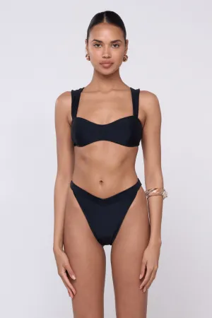 Selma Bikini Top in Black Secure Fit Design Long-Lasting Wear