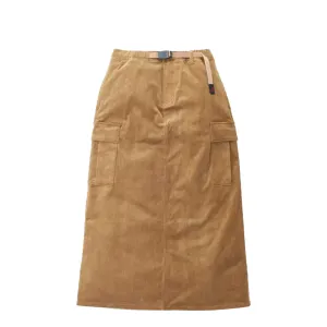 Gramicci Womens Corduroy Long Cargo Skirt Mocha Beige understated look Light Touch