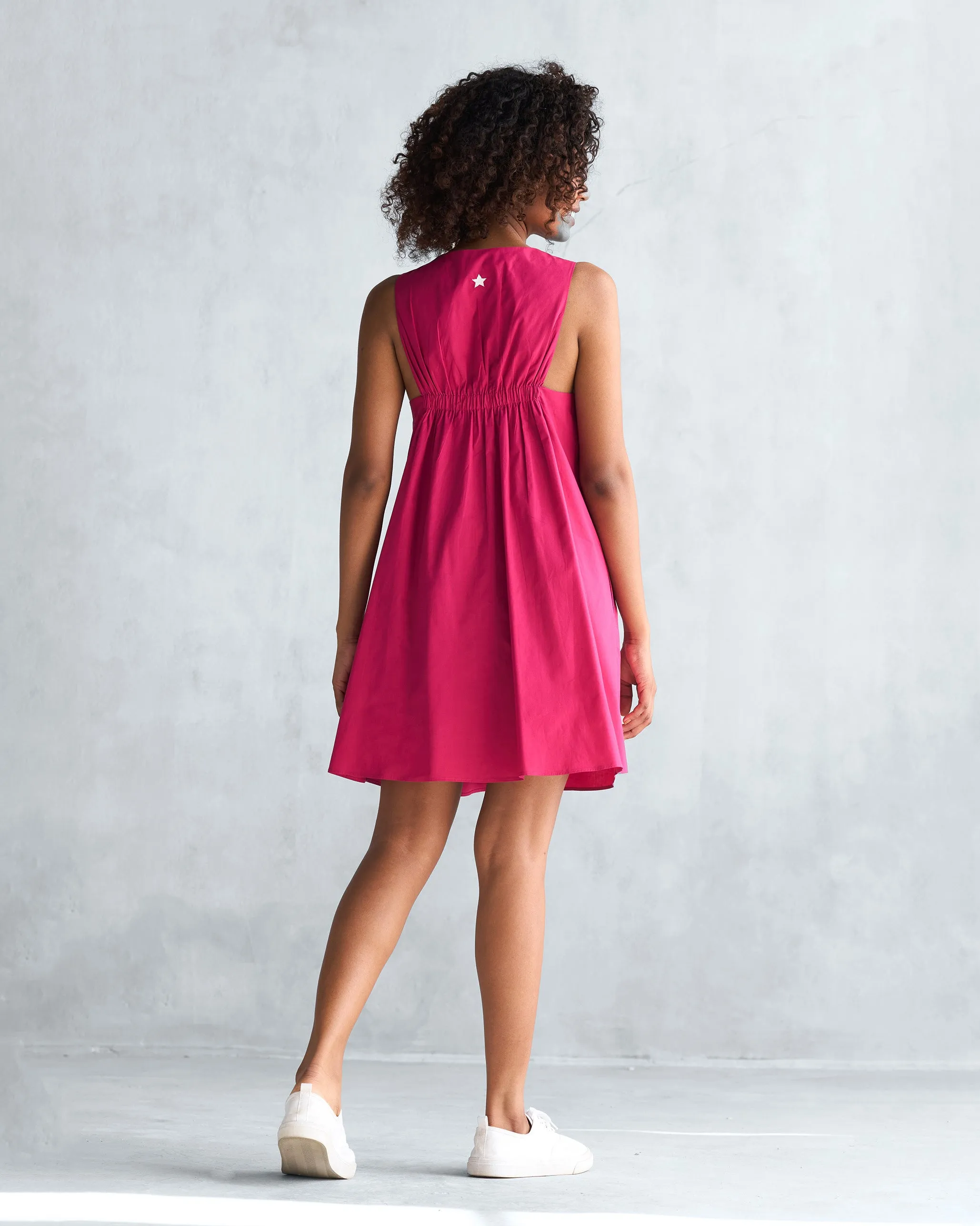 Short Racerback Dress - Berry DoubleLayeredMaterial