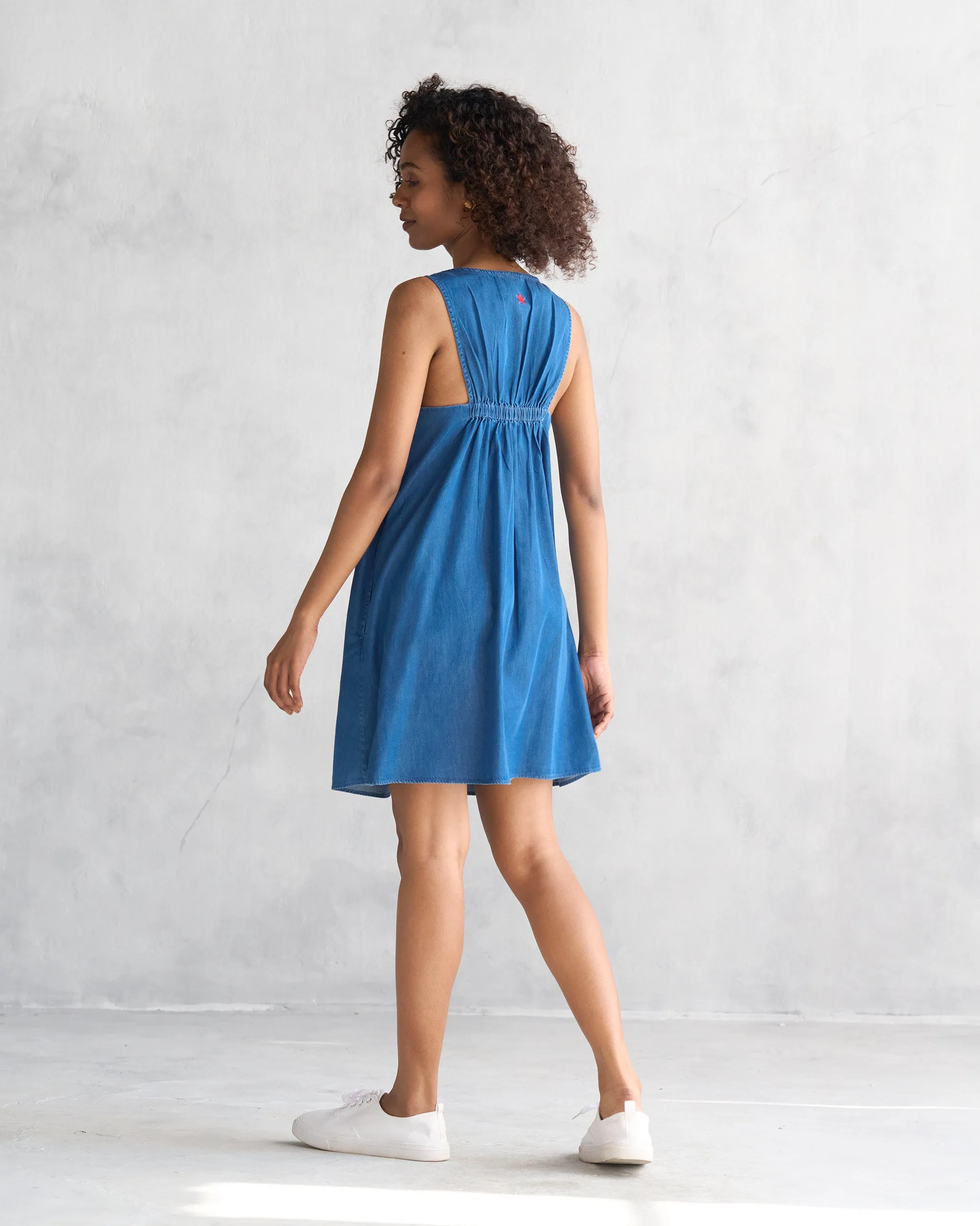 Short Racerback Dress - Blue City Essential Comfortable and Soft