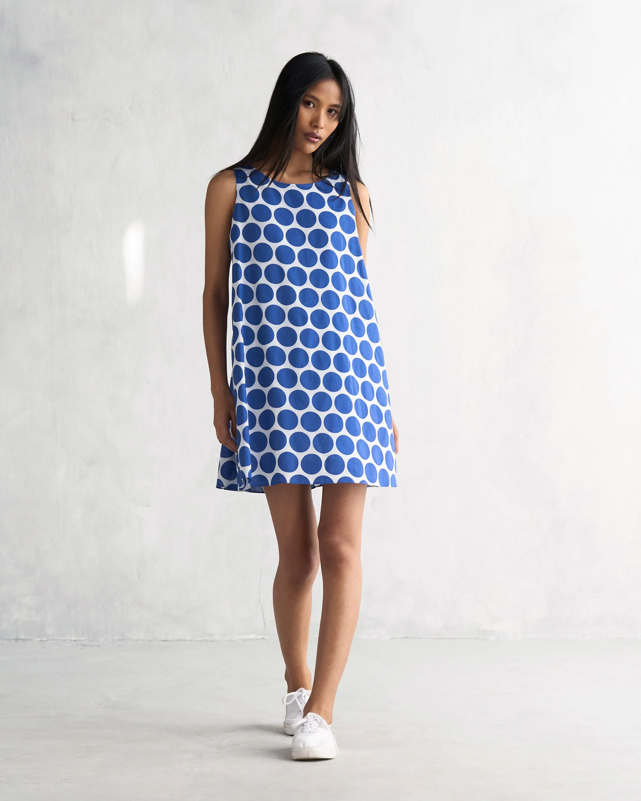Short Racerback Dress - Navy & White Timeless Energy