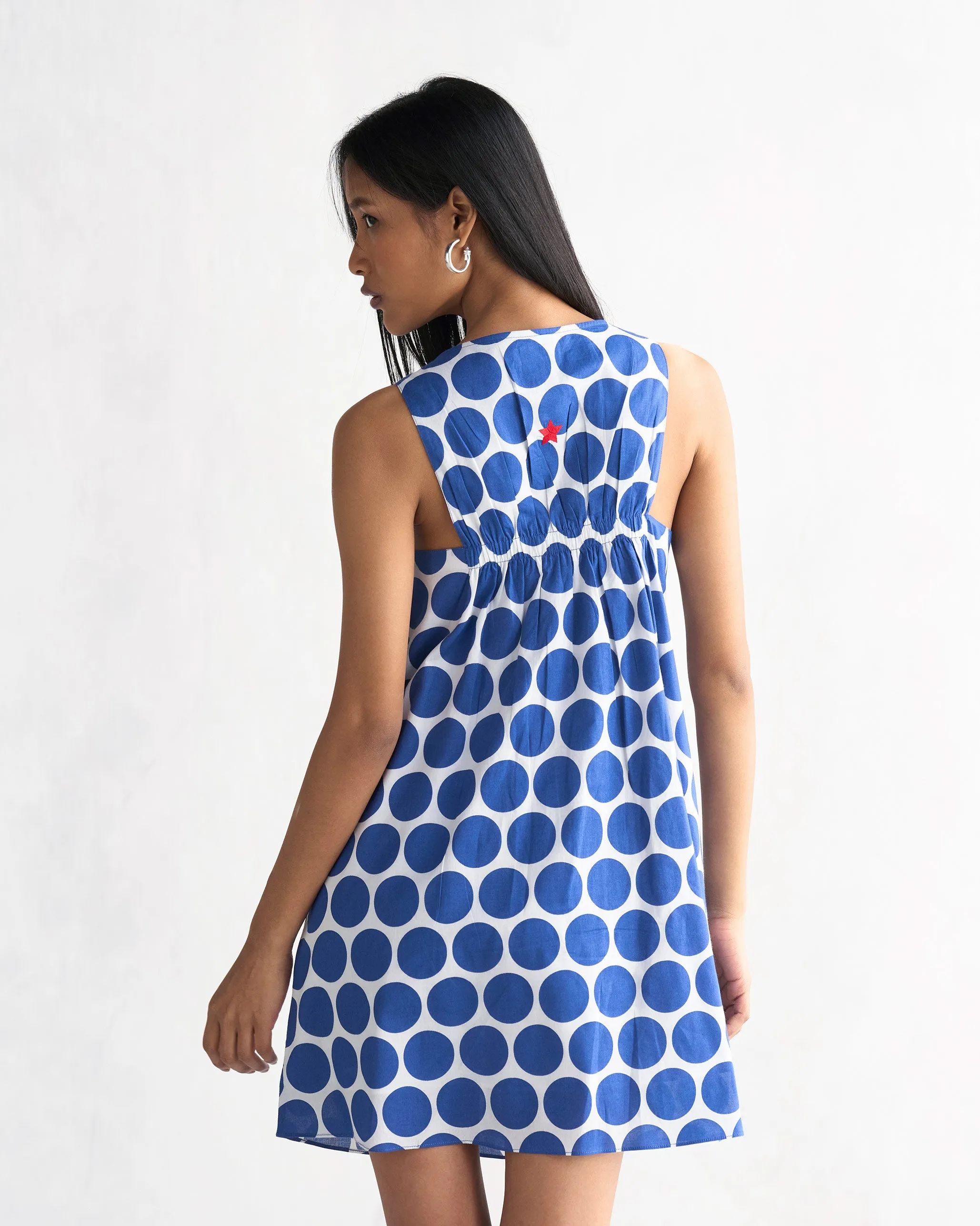 Short Racerback Dress - Navy & White Romantic dinner wear Refined Form