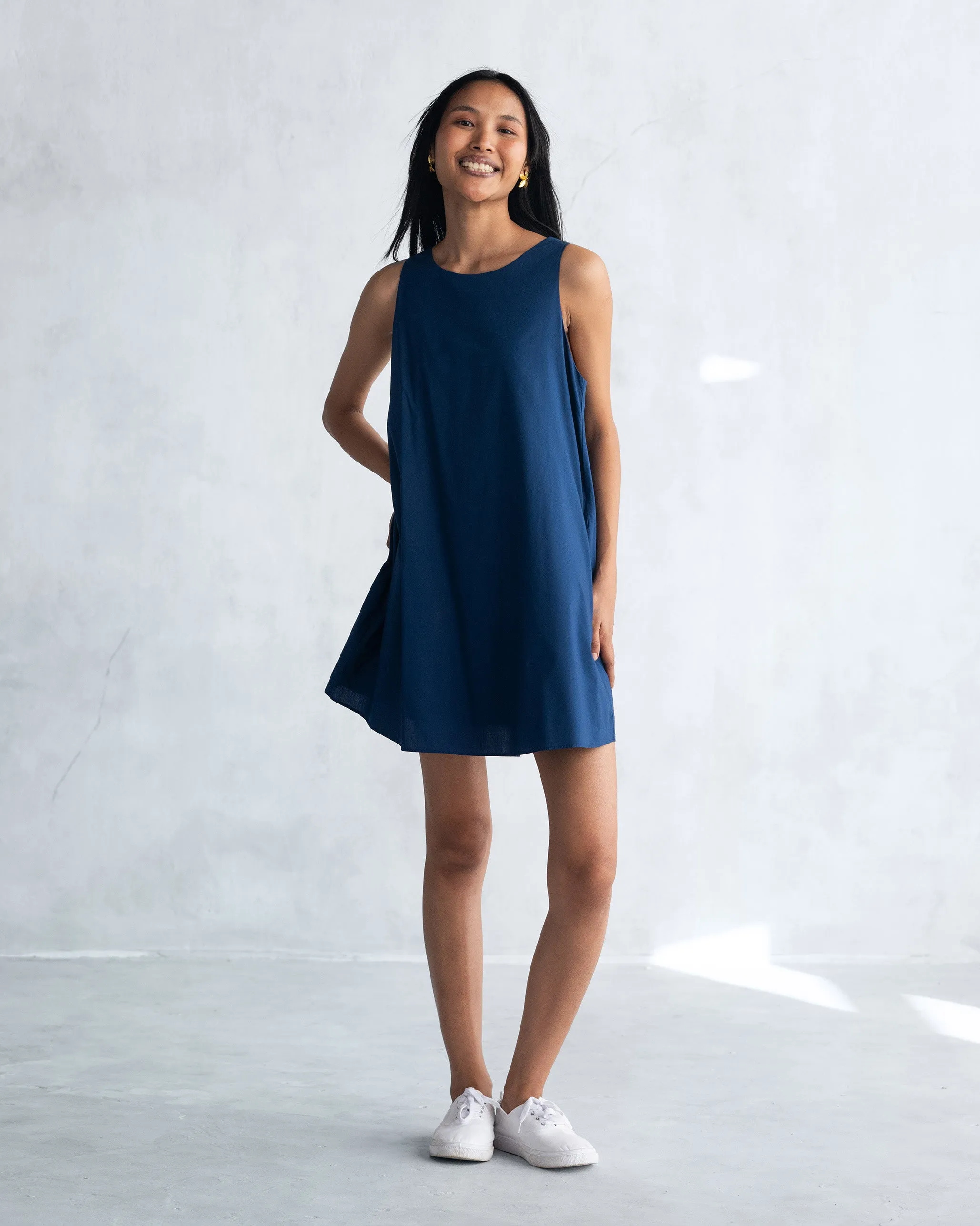 Short Racerback Dress - Navy Spring Vibe