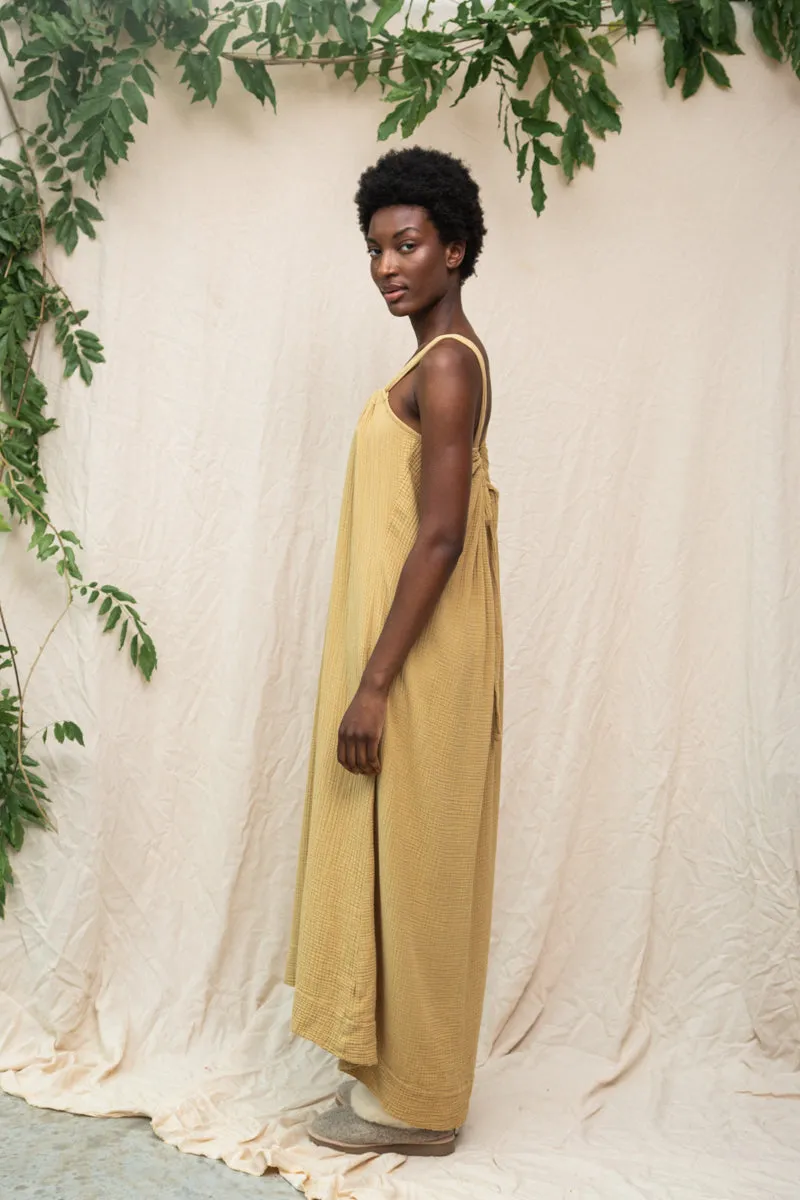 Comfortable fit dress for all body types Unique Print Wilder Organic Cotton Dress in Straw