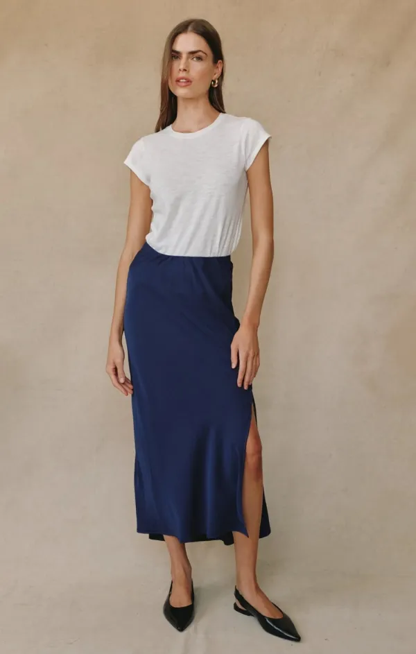garden party Side Slit Bias Maxi Skirt