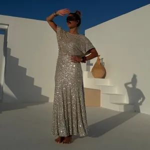 Silver Sequin Erin Dress Shiny-Lining