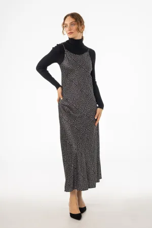 Black Polka Dot Slip Jumper Olive Tone Texture Softness