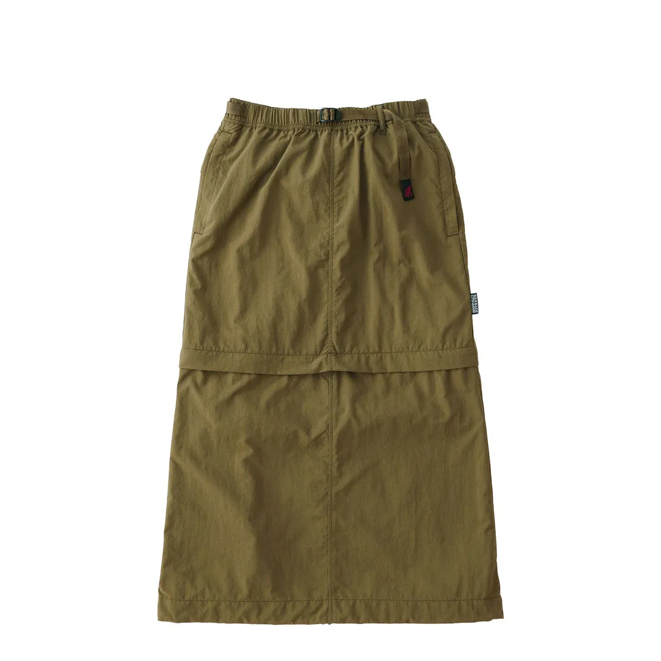 Scalloped Edge Tiered Layers Gramicci Womens Convertible Micro Ripstop Skirt Army Green