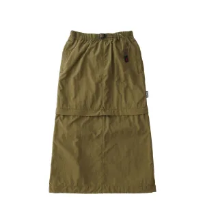 Gramicci Womens Convertible Micro Ripstop Skirt Army Green Seamless construction Floral Pattern