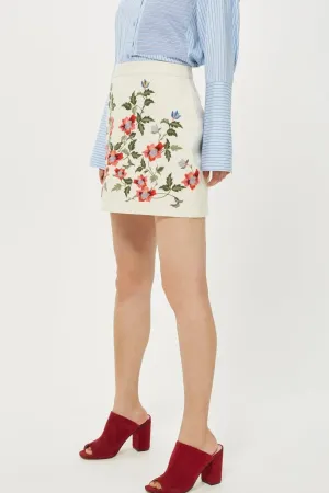 Embroidered Floral Mini Skirt Daily Favorite