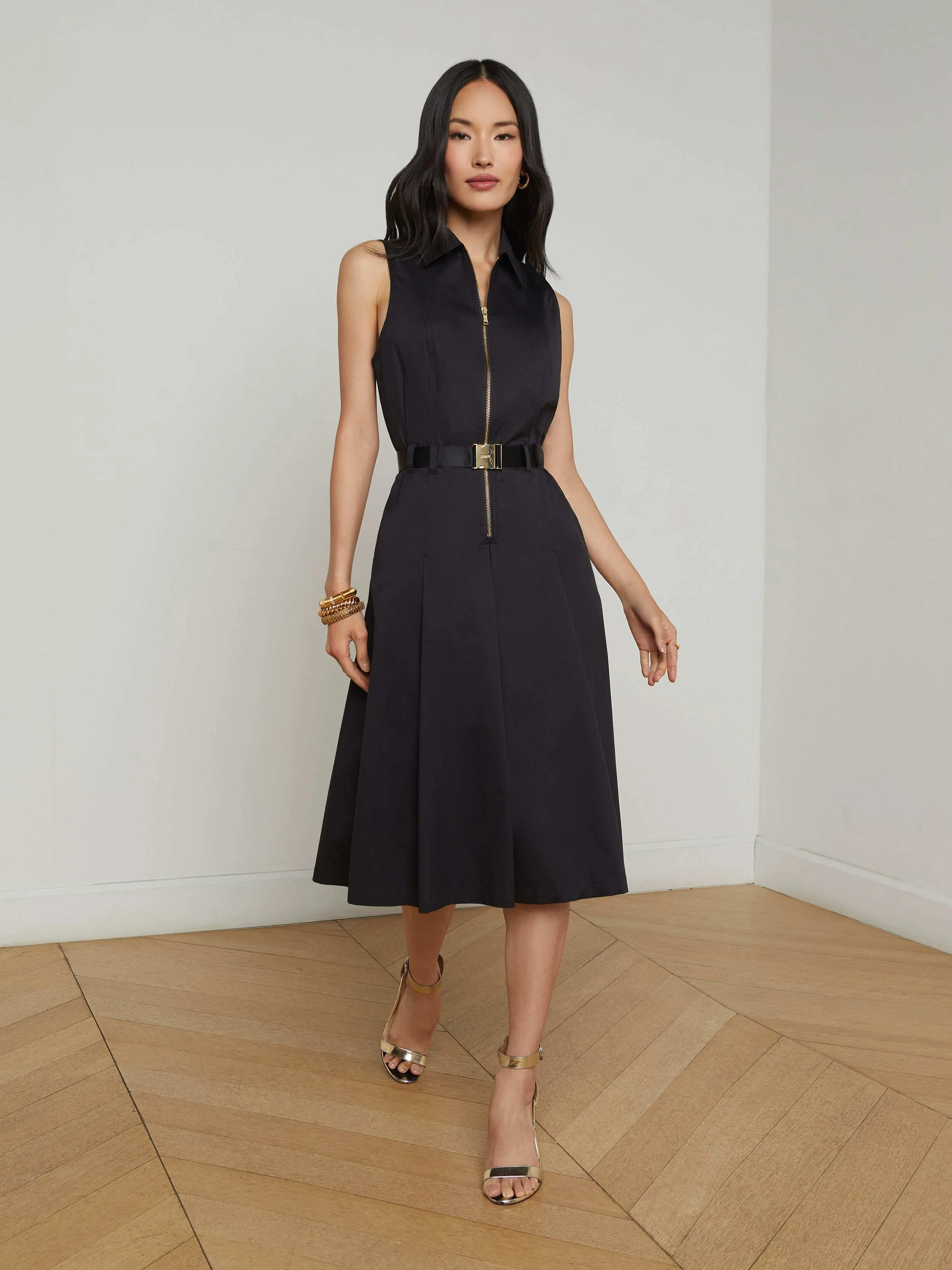 Modern-style Silky Drape Kylo Poplin Shirt Dress