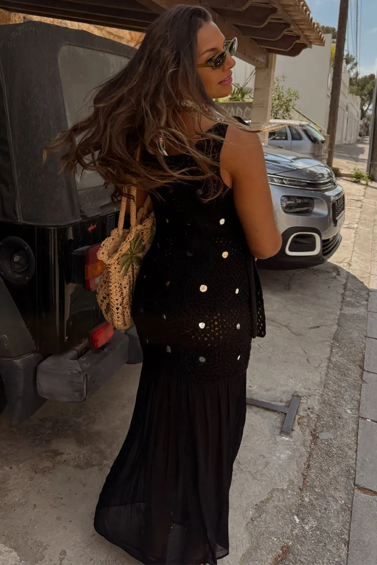 Black Crochet Alicia Dress Seasonal Must-Have FadeResistantColor